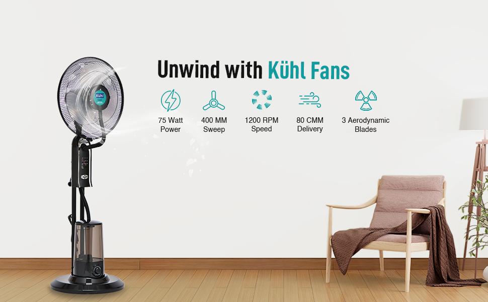 Kuhl Exzel H2 Mist Pedestal Fan Desert Cooler