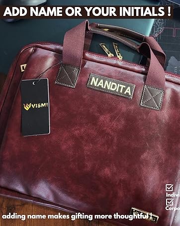 customized gifts bags for women men office leather laptop bag  name initials rakhi gift sister