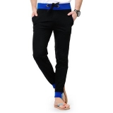 ToYouth Men’s Black Poly Cotton Trackpants
