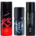 Ks Spark (150ml) + Axe Deodorant (150ml) + Axe Signature (150ml) Deo Body Spray For Men