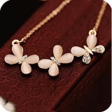 Code Yellow Women’s Elegant Butterflies Peach Necklace