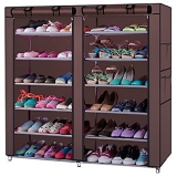 Traders5253 Brown Foldable Shoe Rack (6 Layers)