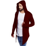 Solid Cotton Hood Slim Fit Full Sleeve Men’s Cardigan