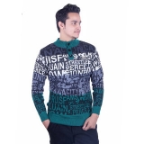 Oh Yes Printed Round Neck Casual Men’s Green,Black Sweater