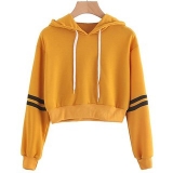 Raabta Mustard stripe Pullover sweatshirt with hood