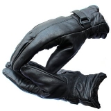 Casual Black Full Fingered Leather Gloves For Men