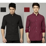 29K Men’s Printed Slim Fit Cotton Casual Shirt Pack Of 2