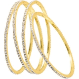 JewelMaze Austrian Stone Gold Plated Set Of 4 Bangle Set