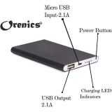 Orenics Metal Ultra Slim Fast Charge 5000 Mah Power Bank