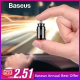 Baseus Mini USB Car Charger For Mobile Phone Tablet GPS 3.1A Fast Charger Car-Charger Dual USB Car Phone Charger Adapter in Car