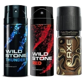 2 Wlid Stone And 1 Axe Deo Deodorants Body Spray For Men