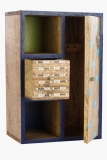 Rectangular Wooden Printed Storage Shelf with Drawer
