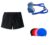 I-SWIM SWIMMING SHORTS V-216 BLACK BLUE PIPING SIZE 3XL WITH GOGGLES SILICON JOINTLESS WITH BOX SKY AND 100% SILICONE SWIMMING CAP PLAIN RED – Offer World