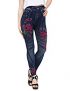 MOS Women Printed Ankle Legging- Blue