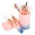 MACPLUS Makeup Brush Set With Storage Barrel – Pack of 12 (Light Pink) – Offer World