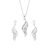 Clara 925 Sterling Silver Swirl Pendant Earrings Chain Necklace Jewellery Set | Platinum Plated, Swiss Zirconia | Modern Gift for Women and Girls – Offer World