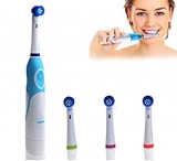 AZDENT Rotating Electric Toothbrush Battery Operated with 4 Brush Heads Oral Hygiene Health Products No Rechargeable Tooth Brush