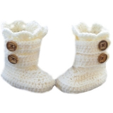 Baby Booties Handmade Crochet Baby Shoes WHITE