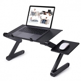Adjustable Aluminum Laptop Desk Ergonomic Portable TV Bed Lapdesk Tray PC Table Stand Notebook Table Desk Stand With Mouse Pad