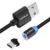 Efillooc Magnetic Charging Cable USB Fast Charge with LED Light Nylon Braided for Smartphones, Tablet, Power bank, Kindle (1 Cable + 1 Micro, Black) – Offer World