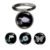 Swap-n-Snap, Metallic Black 360 Holo-Ring Mobile Phone Grip Holder & Stand with Set of 4 Changeable 3D Logo Magnets in Hologram Charms Theme for Phone & Back Cover – Offer World