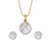 Clara 925 Sterling Silver Talia Pendant Earring Chain Jewellery Set | Gold Rhodium Plated, Swiss Zirconia | Gift for Women & Girls – Offer World