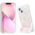 Viana Ultra Slim Phone Cover with Tempered Film for iPhone 13 Cartoon Graffiti Phone TPU Case with Stand Pink Soft Phone Case for Grils – Offer World