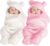 BRANDONN Baby Blankets New Born Combo Pack of Wearable Swaddle Wrapper Security Blanket for Kids for 0-6 Month Babies (White, Pink, 70 cm x 70 cm) – Offer World