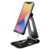 amazon basics Aluminum Adjustable Mobile Phone Foldable Tabletop Stand Dock Mount for All Smartphones, Tabs, Kindle, iPad (Black) – Offer World