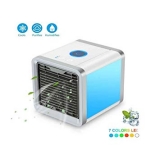 USB Mini Fan Colorful Lamp Portable Air Conditioner – WHITE