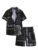 Leriya Fashion Night Dress for Men || Rayon Multi Printed Night Dress for Women || Summer & Beach Wear for Men || Sleepwear Pajama Set for Men || Vacation || (X-Large, Black) LF-MS-6098&SH183 – Offer World