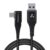 Ambrane Type C Mobile Charging Cable 3A Fast Charging, 1 Meter, L Shaped Braided Cable, 480Mbps Data Transfer for Smartphones, Tablets, Laptops & Other Type C Devices (ABLC10, Black) – Offer World