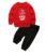 Cotton Blend Round Neck Full Sleeve Printed Sweatshirt and Track Pant, Top and Bottom Winter Wear Combo For Boys and Girls, Pack of 1, Red, SSS_RD25 – Offer World