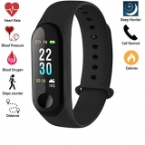 Imported M3 OLED Touch Screen Fitness Band with Live Heart Rate Monitor, Smart Band Waterproof, Activity Tracker Steps Counter