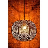 Gold Metal Zellige Moroccan Hanging Light by Logam