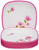 Nayasa Square Full Plate Set;Set of 6;Pink