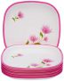 Nayasa Square Full Plate Set;Set of 6;Pink