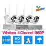 FLOUREON 4CH Wireless CCTV 1080P DVR Kit Outdoor Wifi WLAN 1.3MP 960P IP Camera