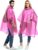 HACER EVA Poncho Raincoat Transparent Hooded Water Resistant Rain Jacket with Sleeves for Women Men Camping Rainy Season Travel – Pink – Offer World