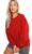 LEOTUDE Women’s Boyfriend/Loose Fit Round Neck Loopknit Sweatshirt (Red Color) – Offer World