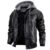 Blaq Ash Men’s Black Faux Leather Jacket with Zipper, Multiple Pockets, and Removable Hood Design – Offer World