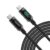 SOOPII 100W 4ft USB C to USB C Cable Fast Charge, Nylon Braided Type-C Cable with LED Display for lPad Air/lPad Pro, MacBook Pro, Samsung Galaxy S21/S10/S9/Plus (Black) – Offer World