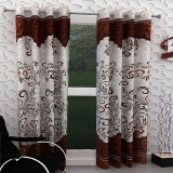 India FurnishPanel Design Brown Color Eyelet Curtain Door Length Set of 2