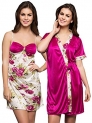 Printed Short Nighty & Robe Set