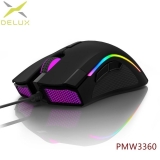 Delux M625 PMW3360 Sensor Gaming Mouse 12000DPI 12000FPS 7 Buttons RGB Backlight Optical Wired Mice with Fire Key For FPS Gamer