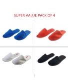 GlobalityCo White Microfibre Bath Slippers
