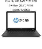 HP 240 G6 (6th Gen i3 / 4GB RAM / 1TB HDD / 35.56cm(14) / DOS ) Black