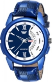 Abrexo White & Blue Day and Date Analog Watch