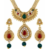 Asmitta Jewellery Gold Plated Gold Zinc Necklace set for women