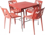Cello Red Plastic Table & Chair Set  (Finish Color – Red)